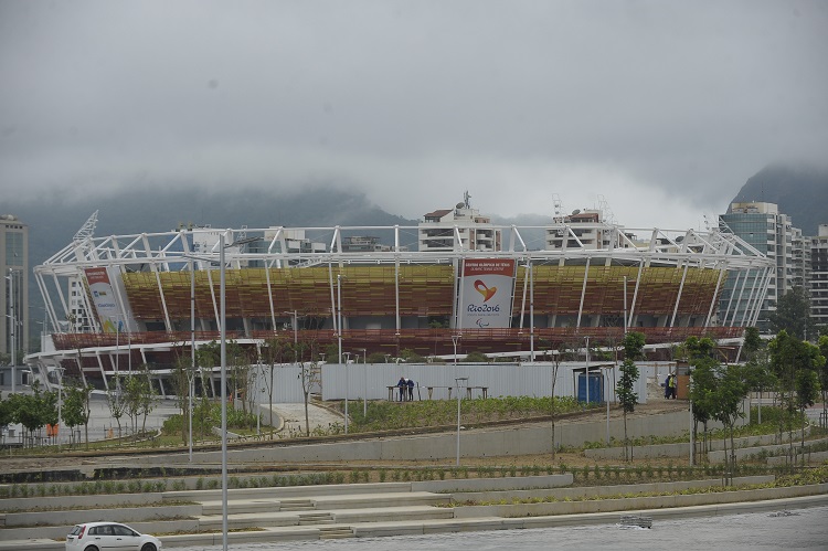 Foto da fachada do Centro Olímpico de Tênis, no Parque Olímpico do Rio de Janeiro