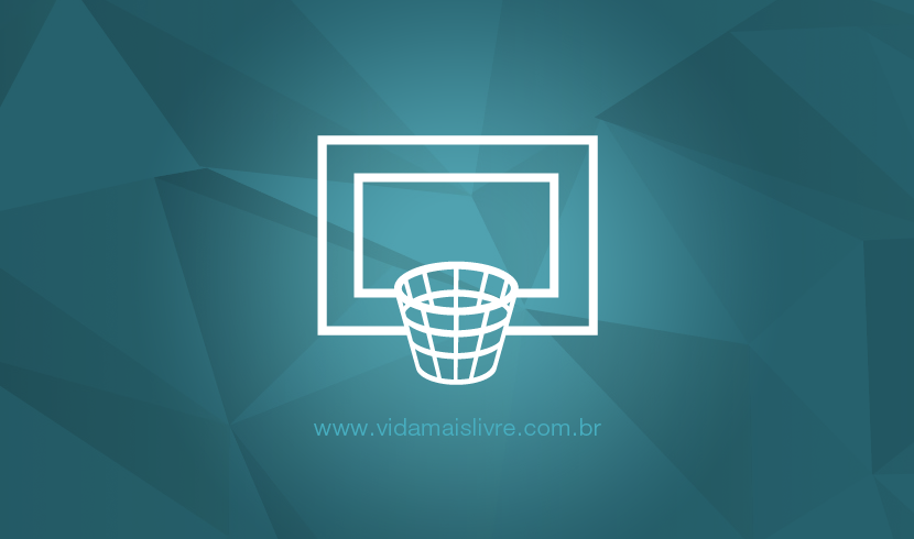Ícone que representa uma cesta de basquete, em fundo verde.